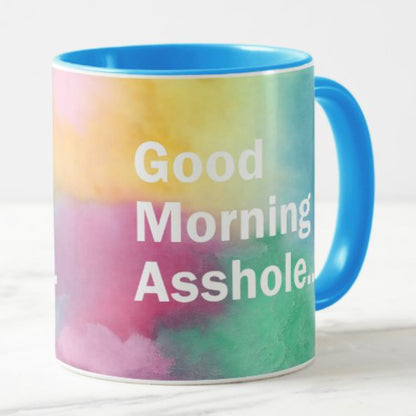 Good_Morning_Asshole_Coffee_Mug_Bundle_Three_Quarter. GrimpeurBros.com's Good Morning 1lb Single Origin Coffee and 11 oz Mug Bundle is comprised of a 1 lb bag of Good Morning Single Origin Coffee - our current favorite Single Origin from our coffee line up, and a one Good Morning 11 oz coffee mug. Good Morning Single Origin coffee is roasted on a weekly basis.