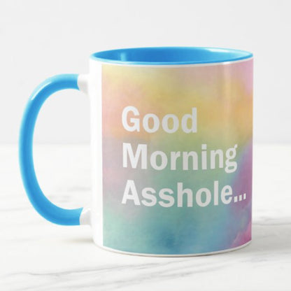 Good_Morning_Asshole_Coffee_Mug_Bundle_Left_Handle. GrimpeurBros.com's Good Morning 1lb Single Origin Coffee and 11 oz Mug Bundle is comprised of a 1 lb bag of Good Morning Single Origin Coffee - our current favorite Single Origin from our coffee line up, and a one Good Morning 11 oz coffee mug. Good Morning Single Origin coffee is roasted on a weekly basis.