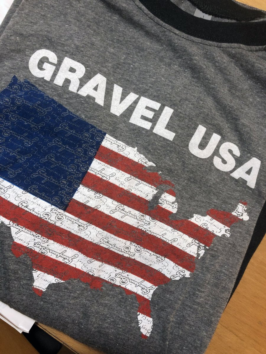 Grimpeur Bros. Gravel USA 2019 3/4 Sleeve Heather Grey T-Shirt